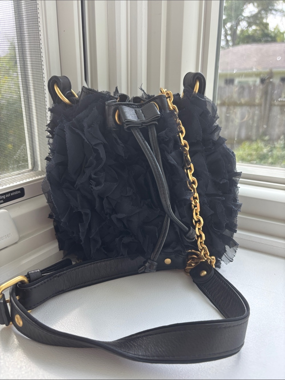 vintage Juicy Couture Chiffon Ruffle Bucket Bag